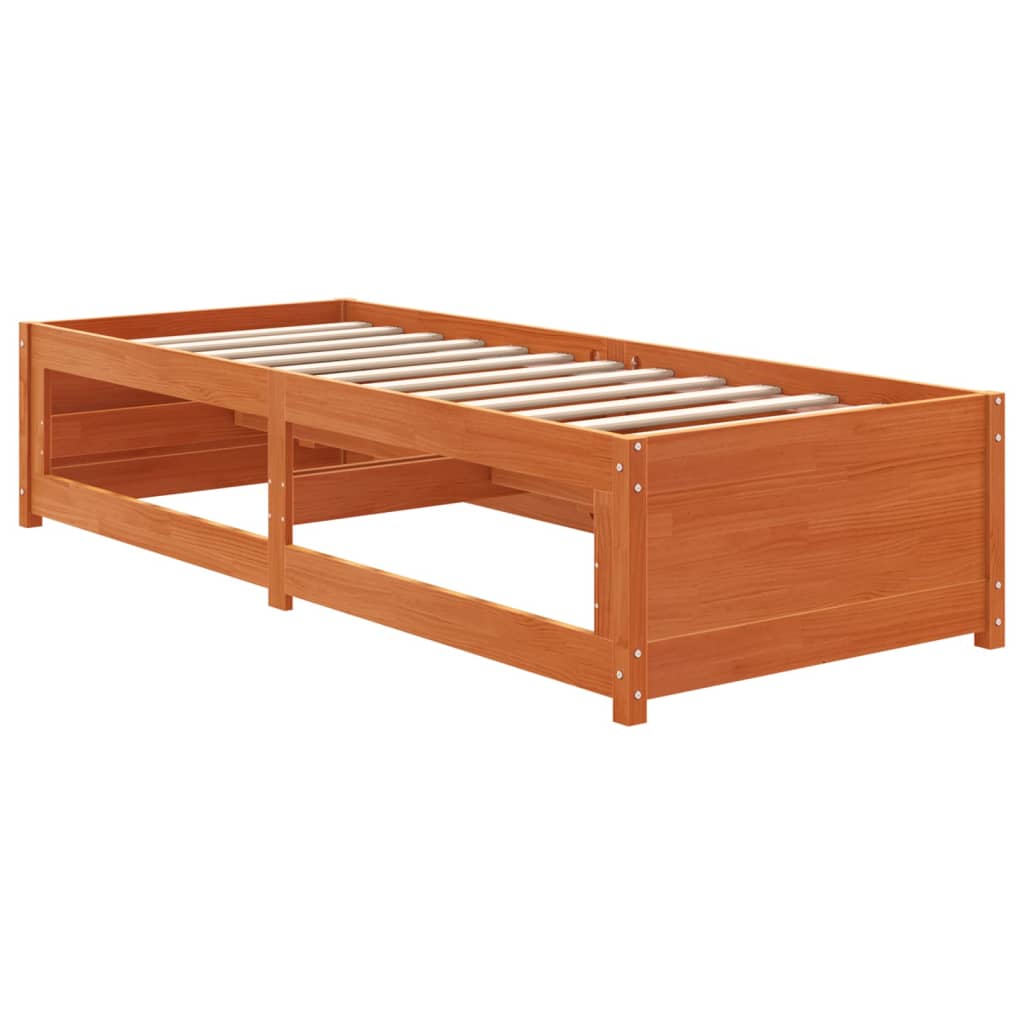 vidaXL Day Bed without Mattress Wax Brown 75x190 cm Small Single Solid Wood Pine