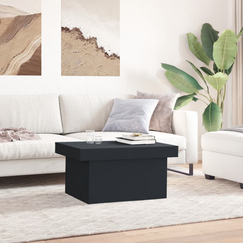 vidaXL Coffee Table Black 80x55x40 cm Engineered Wood