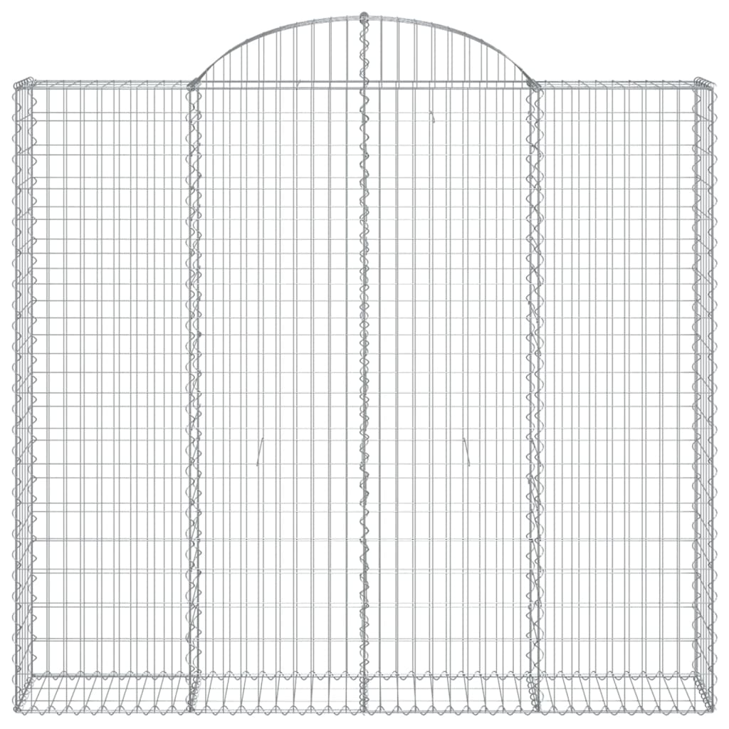 vidaXL Arched Gabion Baskets 4 pcs 200x30x180/200 cm Galvanised Iron