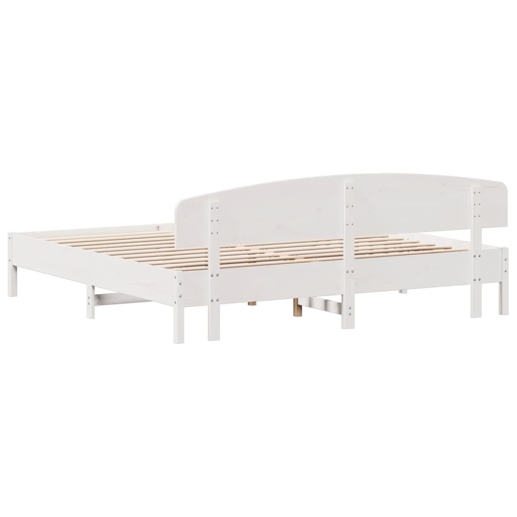 vidaXL Bed Frame without Mattress White 200x200 cm Solid Wood Pine