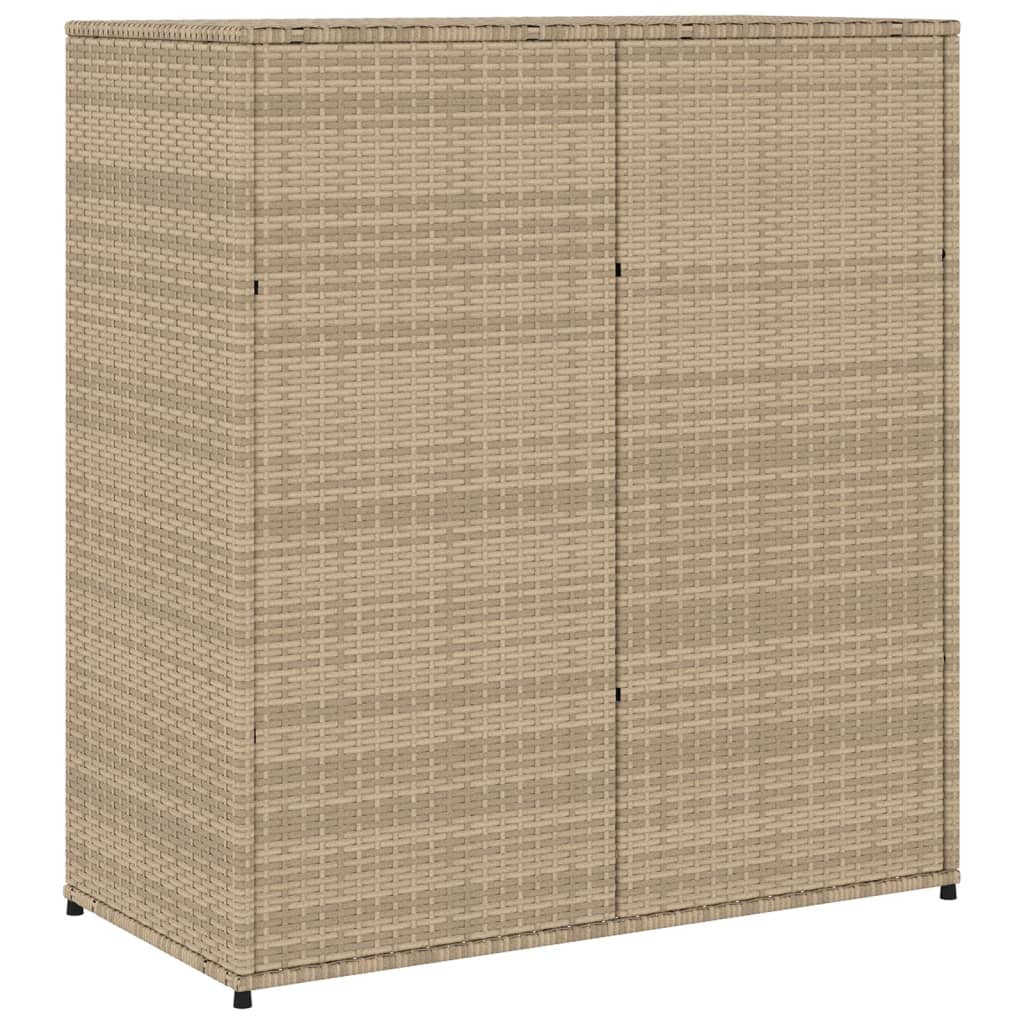 vidaXL Garden Storage Cabinet Beige 105x55x113 cm Poly Rattan