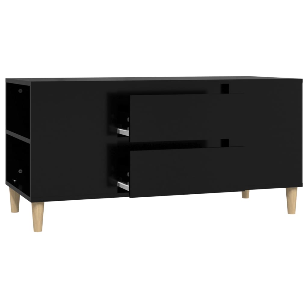 vidaXL TV Cabinet Black 102x44.5x50 cm Engineered Wood