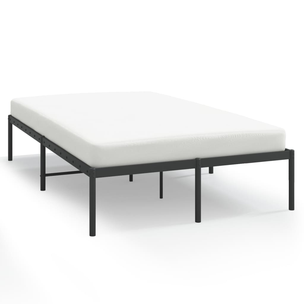 vidaXL Metal Bed Frame without Mattress Black 120x190 cm Small Double