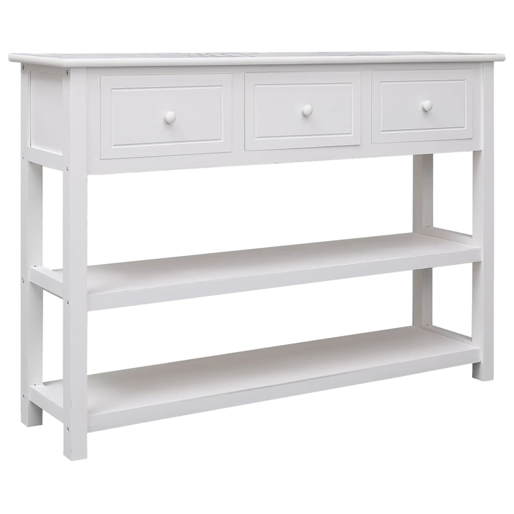 vidaXL Sideboard White 108x30x76 cm Solid Wood Paulownia