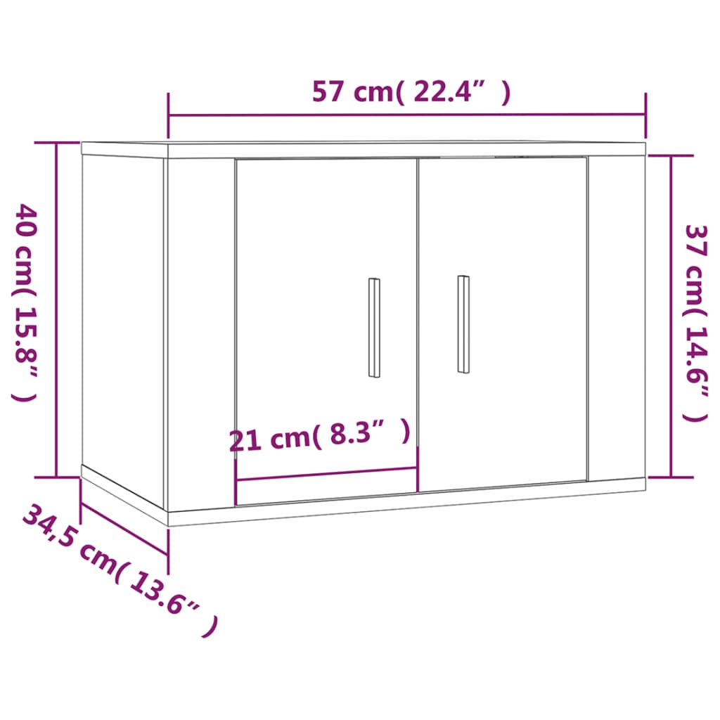 vidaXL 3 Piece TV Cabinet Set Brown Oak Engineered Wood