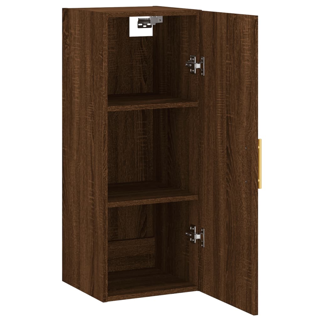 vidaXL Wall Mounted Cabinet Brown Oak 34.5x34x90 cm