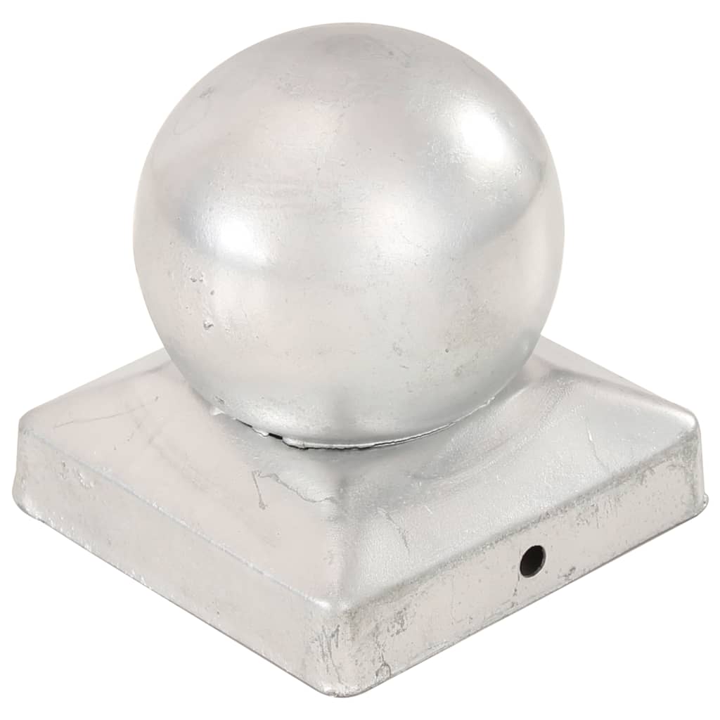 vidaXL Post Caps 6 pcs Globe Final Galvanised Metal 91x91 mm