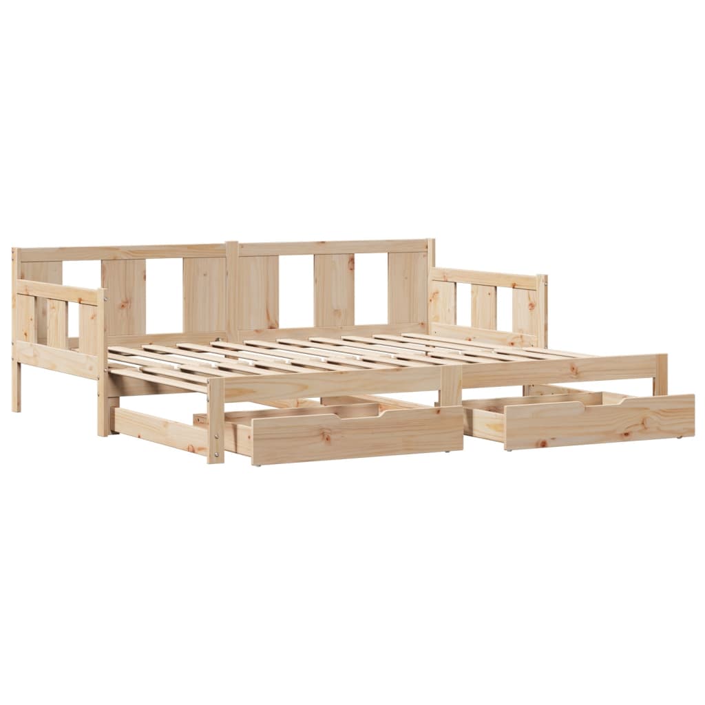 vidaXL Daybed with Trundle and Drawers without Mattress 80x200 cm