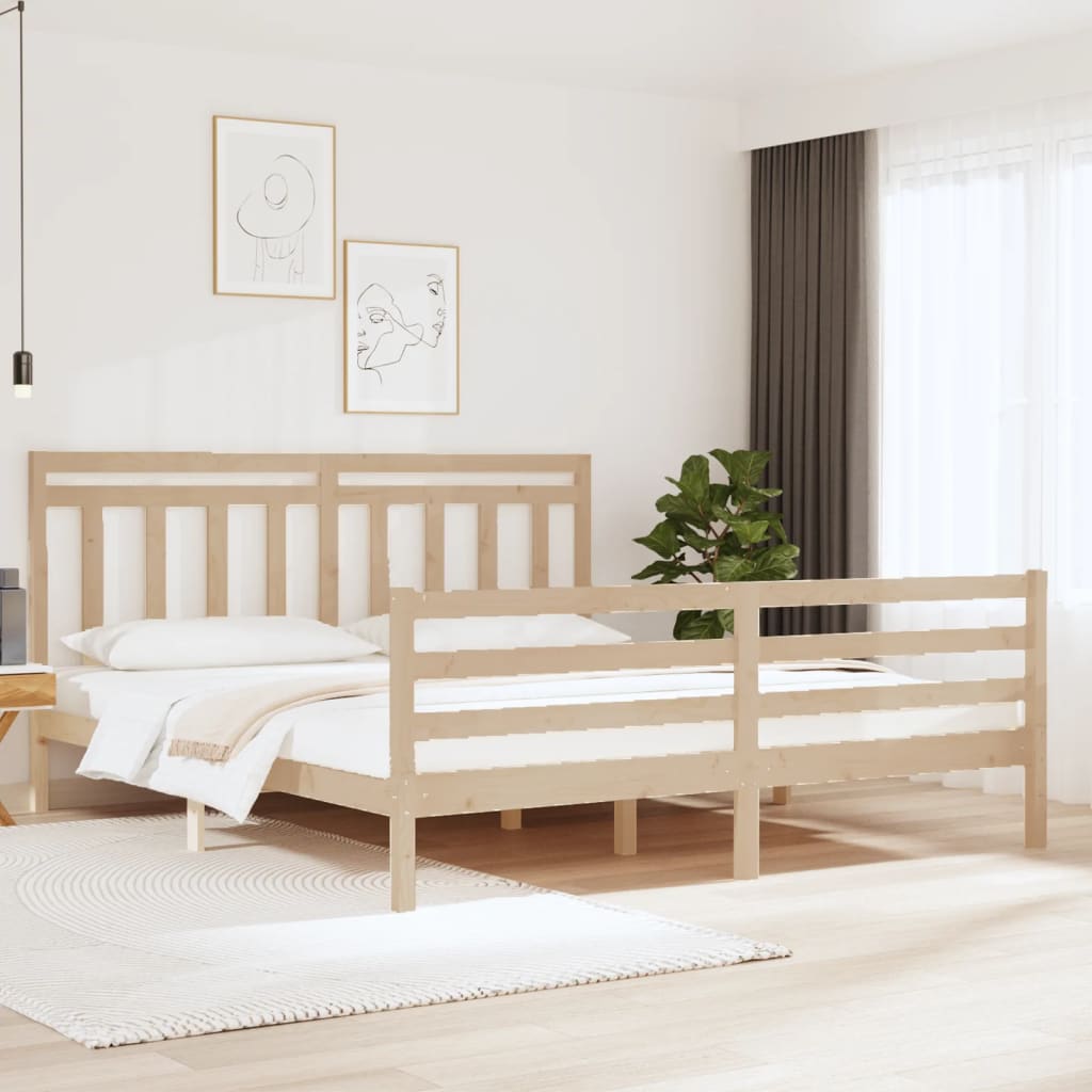 vidaXL Bed Frame without Mattress 180x200 cm Super King Solid Wood