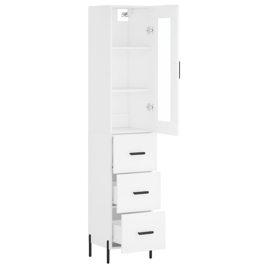 vidaXL Highboard White 34.5x34x180 cm Engineered Wood