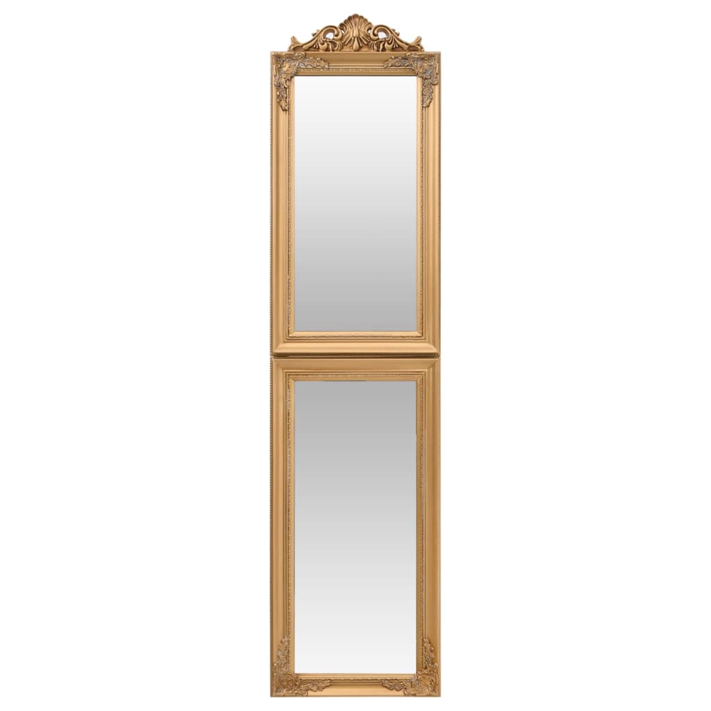 vidaXL Free-Standing Mirror Gold 50x200 cm