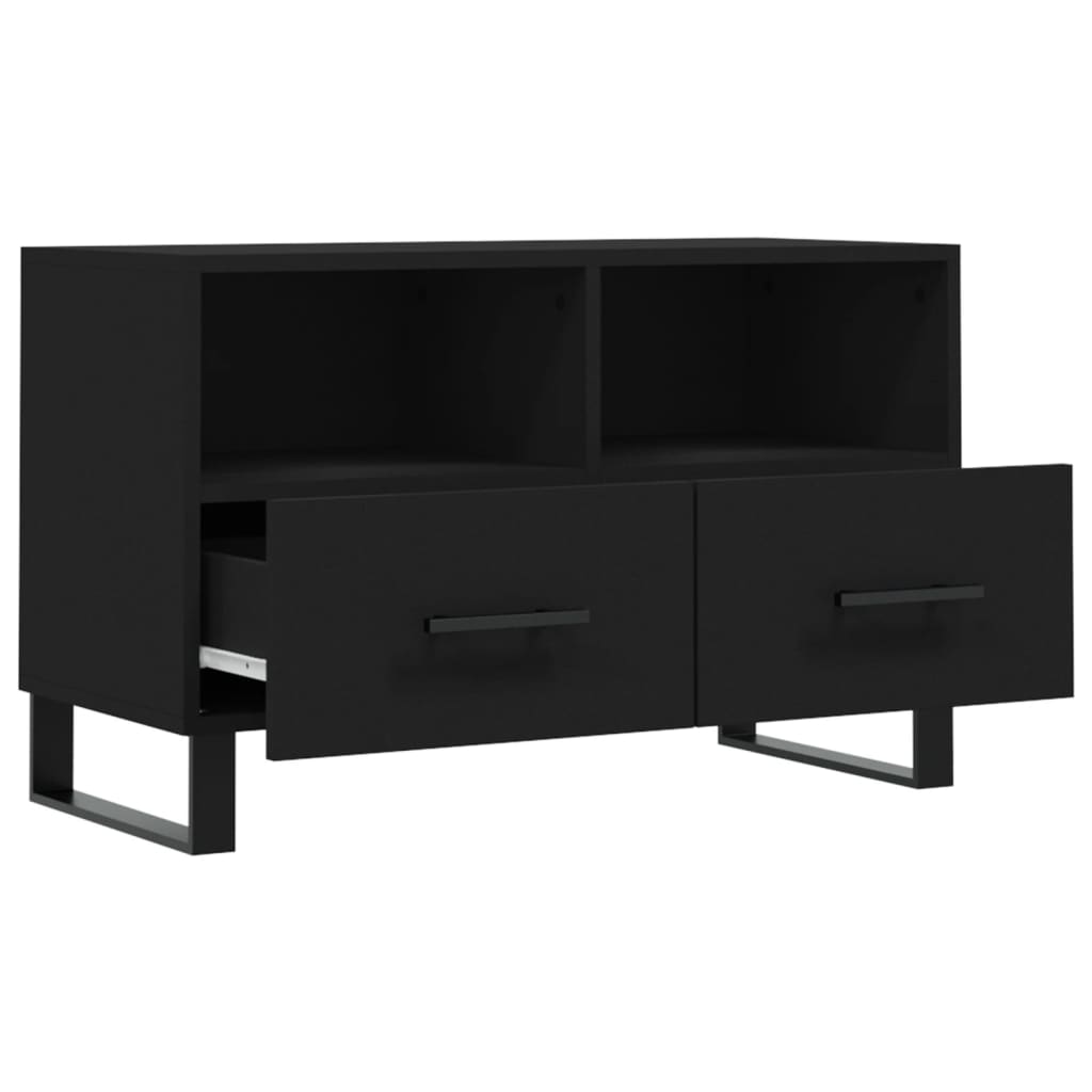 vidaXL TV Cabinet Black 80x36x50 cm Engineered Wood