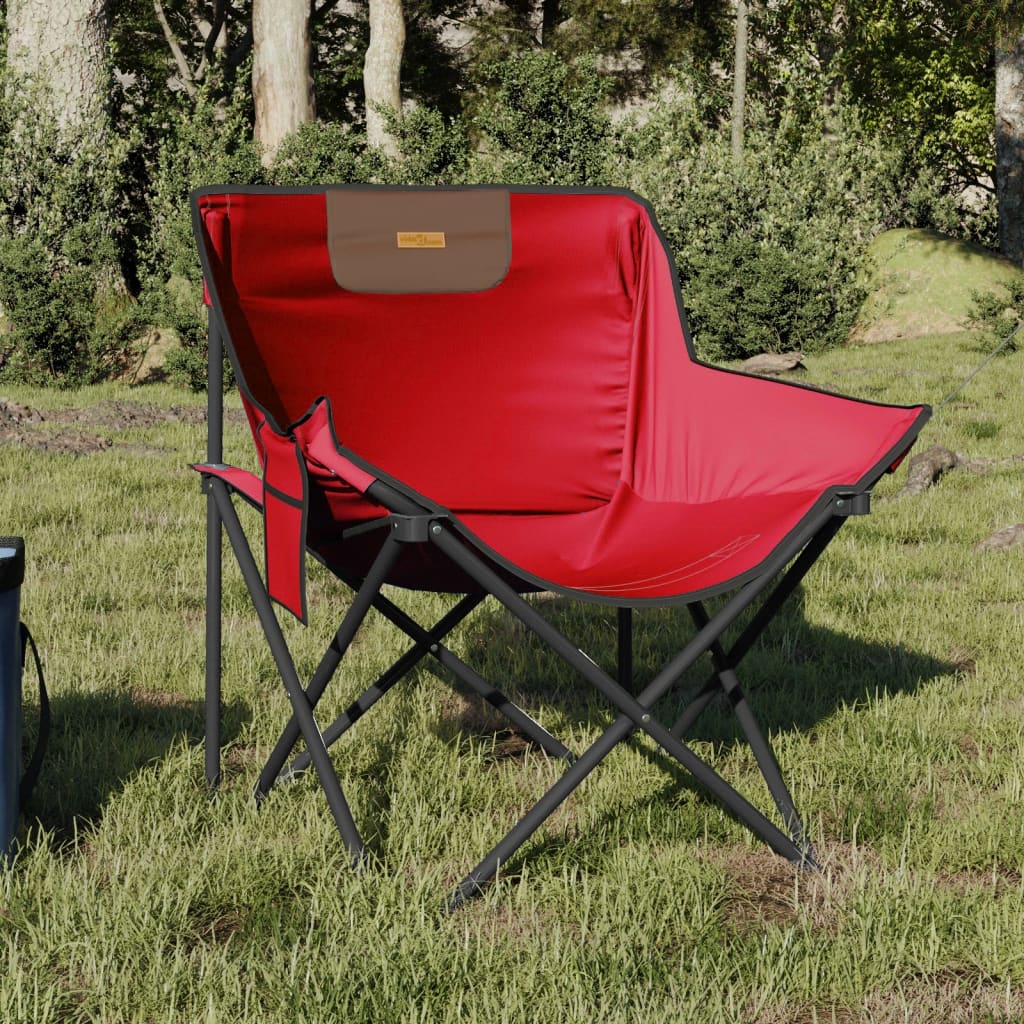 vidaXL Camping Chairs with Pocket Foldable 2 pcs Red