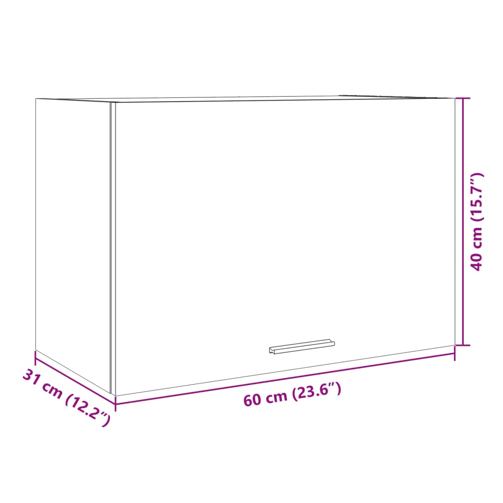 vidaXL Hanging Cabinet Sonoma Oak 60x31x40 cm Engineered Wood