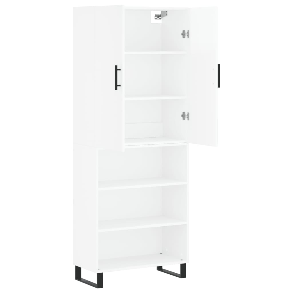 vidaXL Highboard High Gloss White 69.5x34x180 cm Engineered Wood