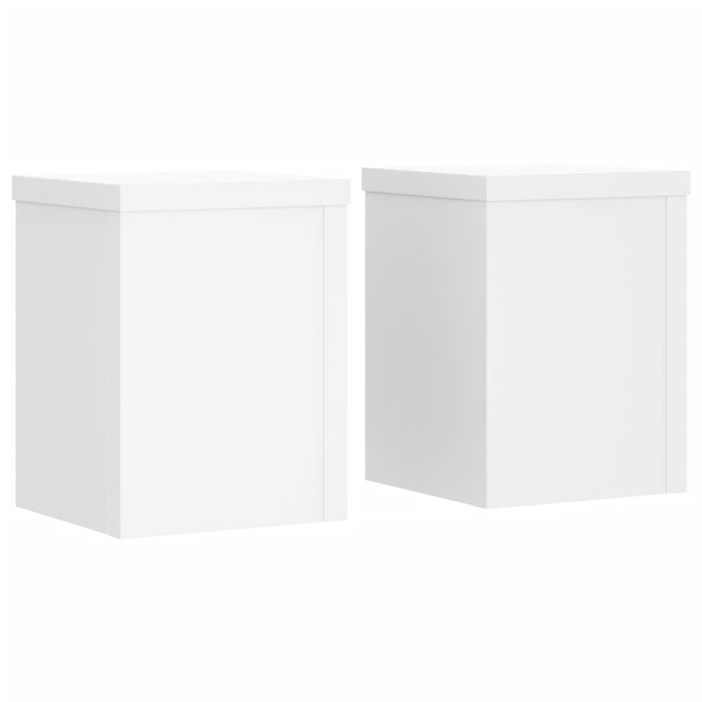 vidaXL Plant Stands 2 pcs White 15x15x20 cm Engineered Wood