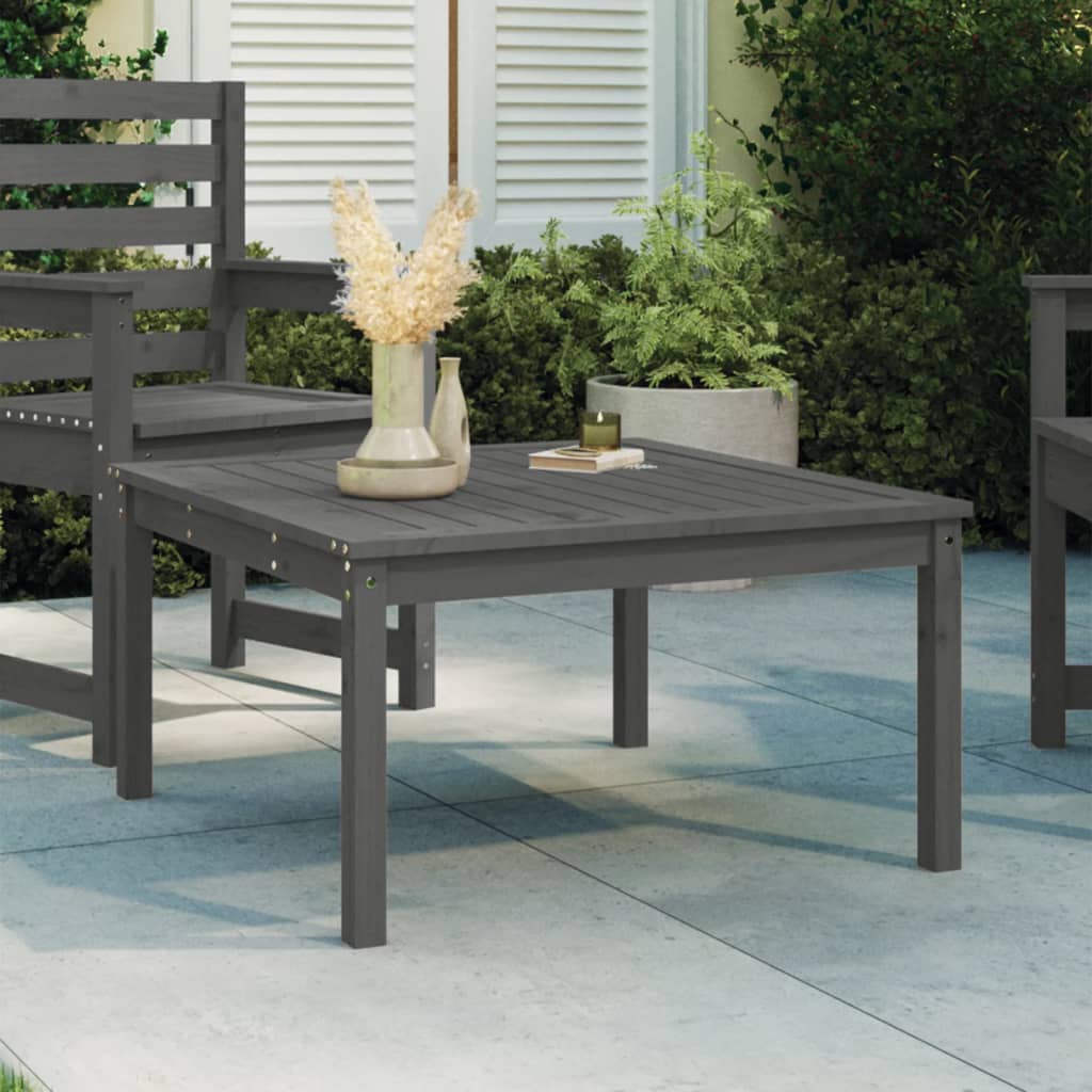 vidaXL Garden Table Grey 82.5x82.5x45 cm Solid Wood Pine