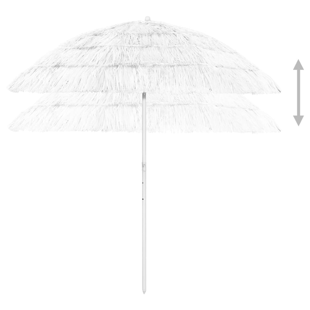 vidaXL Hawaii Beach Parasol White 240 cm