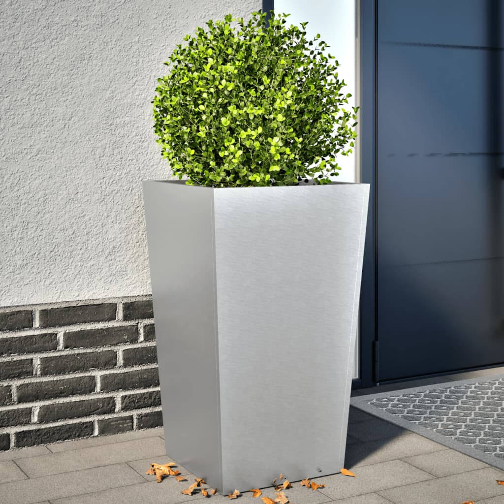 vidaXL Garden Planters 45x45x75 cm 2 pcs Galvanised Steel