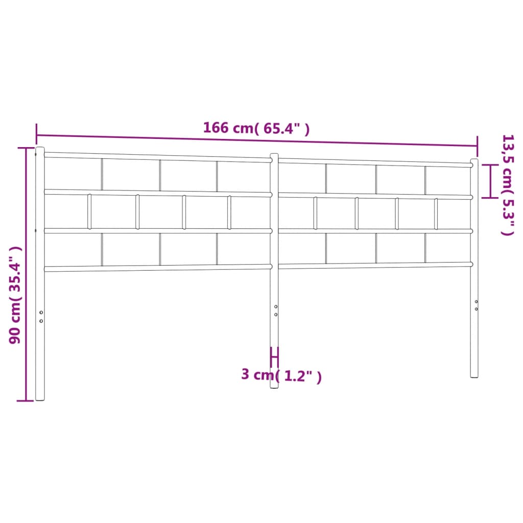 vidaXL Metal Headboard White 160 cm