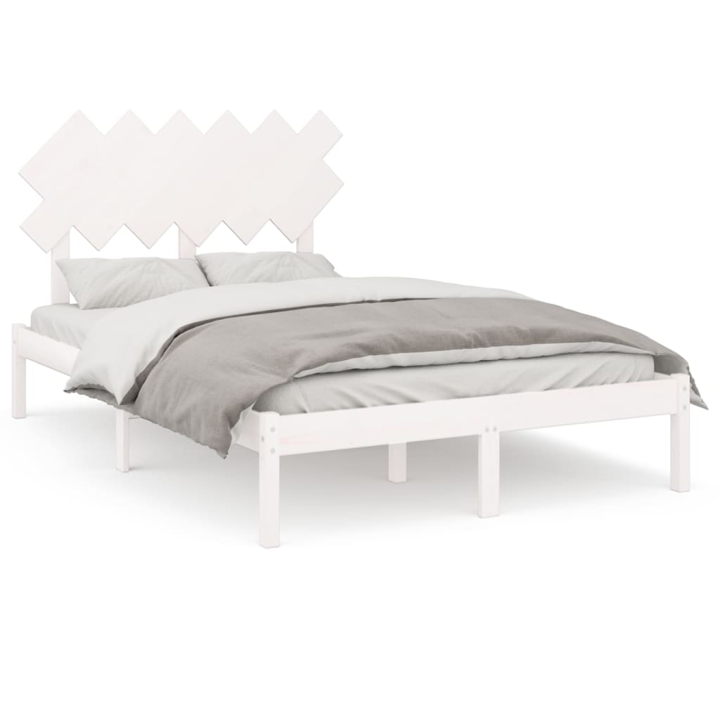 vidaXL Bed Frame without Mattress White 120x200 cm Solid Wood