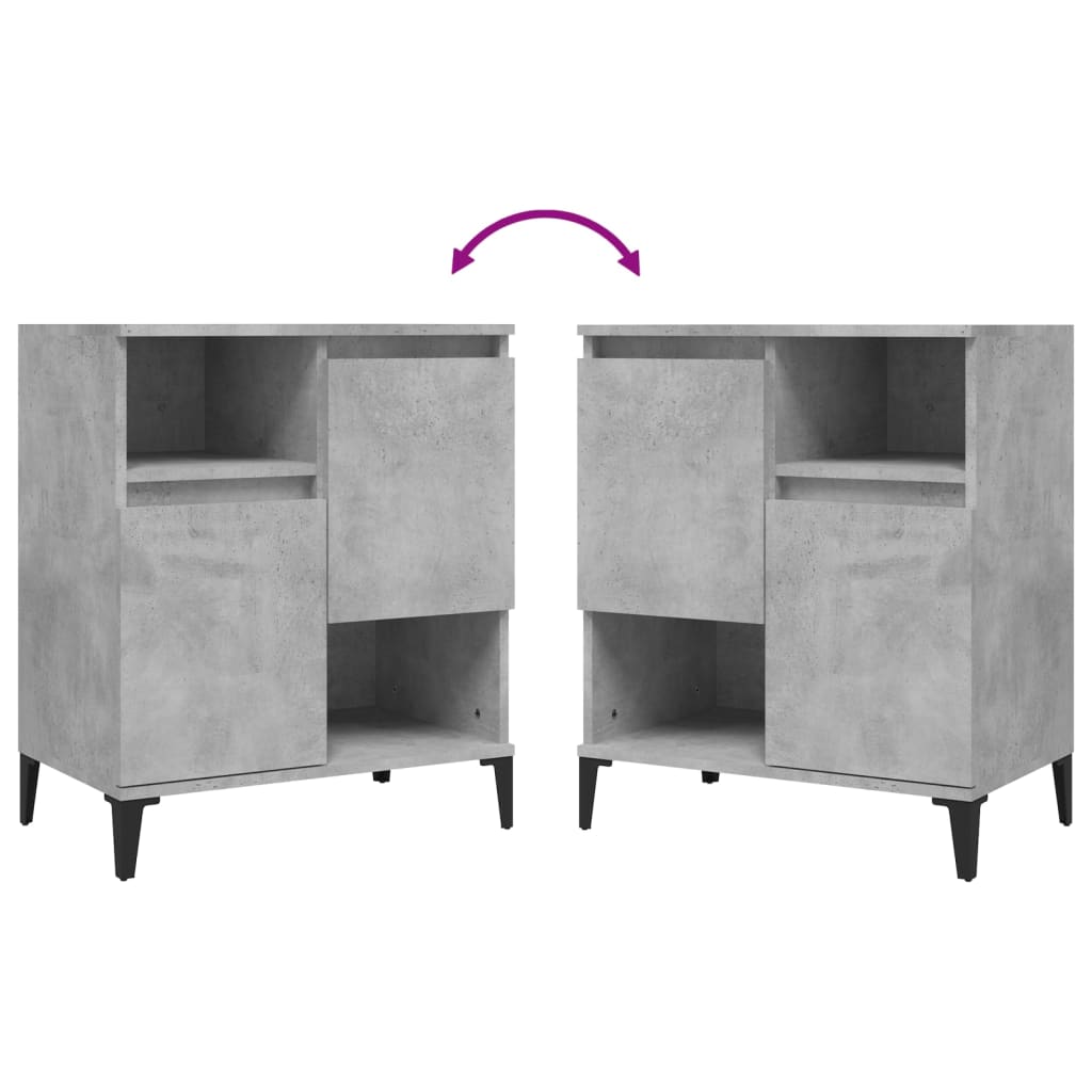 vidaXL Sideboards 3 pcs Concrete Grey 60x35x70 cm Engineered Wood