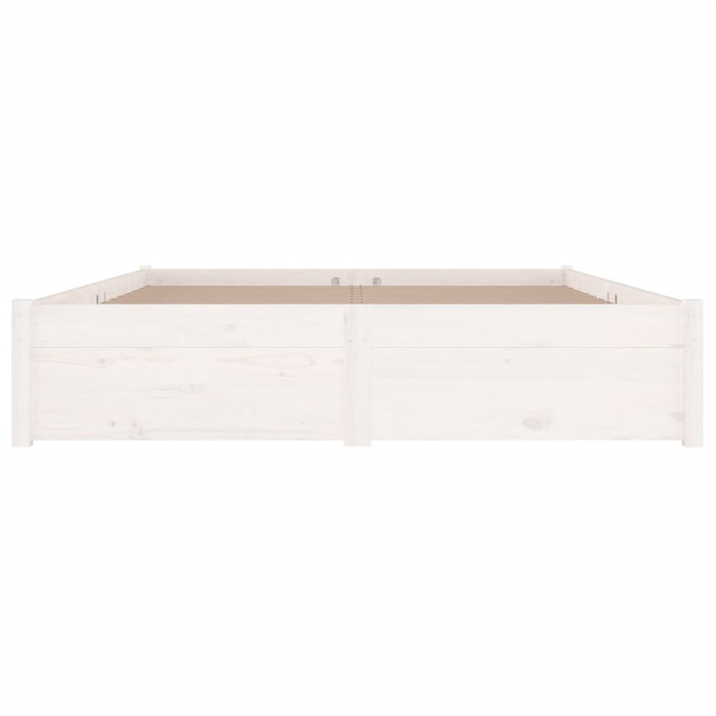 vidaXL Bed Frame without Mattress with Drawers White Double