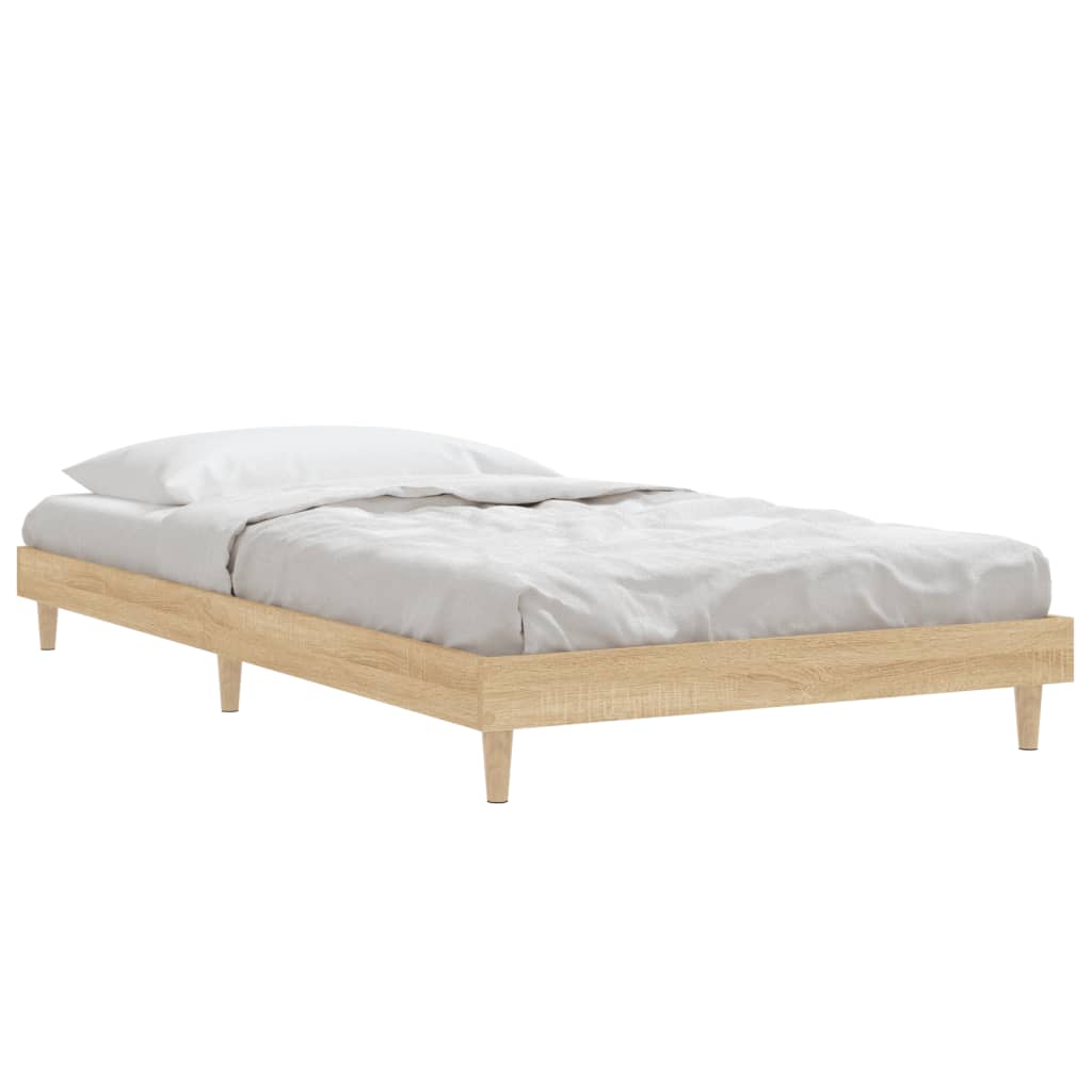 vidaXL Bed Frame without Mattress Sonoma Oak 100x200 cm Engineered Wood