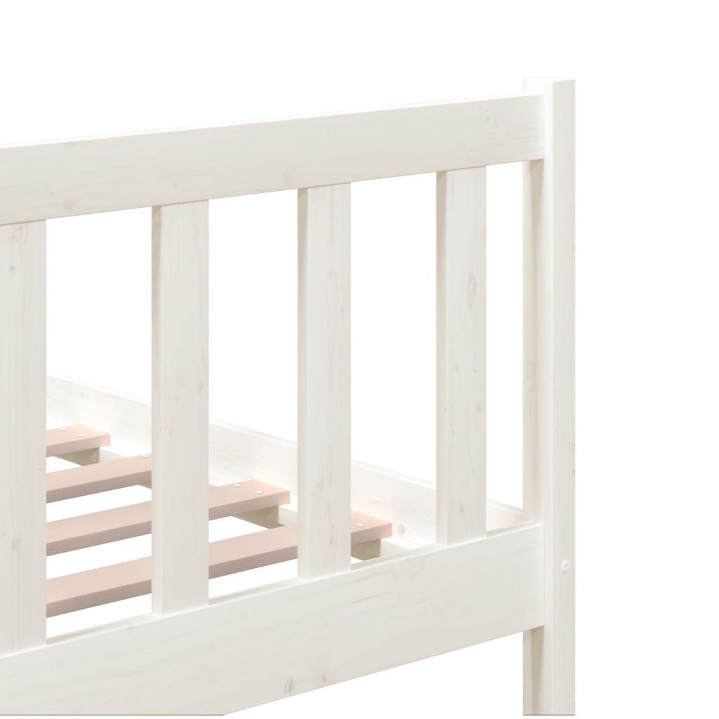 vidaXL Bed Frame without Mattress White Solid Wood 140x200 cm (810083+814145)