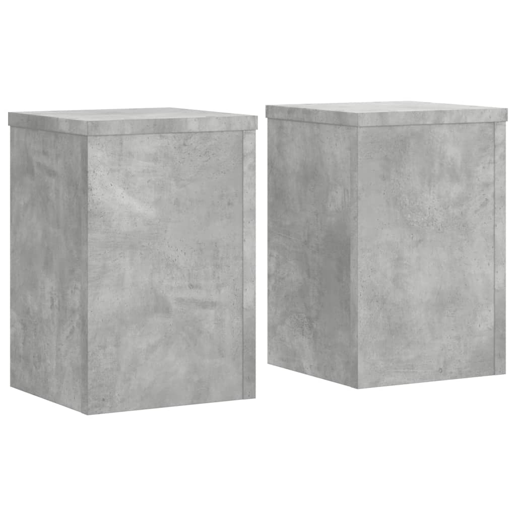 vidaXL Plant Stands 2 pcs Concrete Grey 20x20x30 cm Engineered Wood