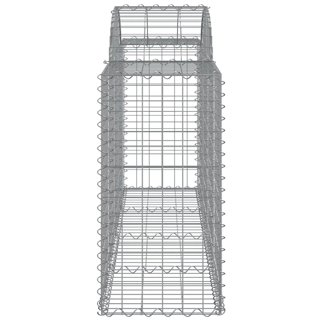 vidaXL Arched Gabion Baskets 11 pcs 200x50x80/100 cm Galvanised Iron