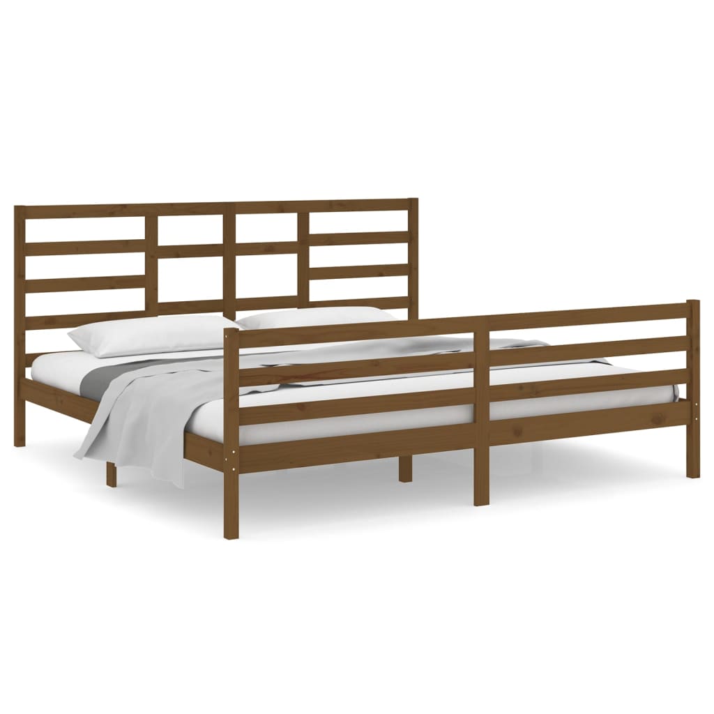 vidaXL Bed Frame without Mattress Honey Brown Solid Wood 200x200 cm