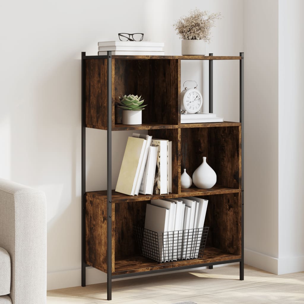 vidaXL Bookcase Smoked Oak 72x28x109 cm Engineered Wood