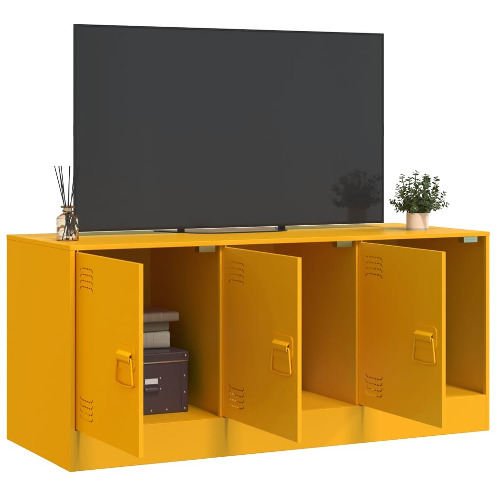 vidaXL TV Cabinet Mustard Yellow 99x39x44 cm Steel