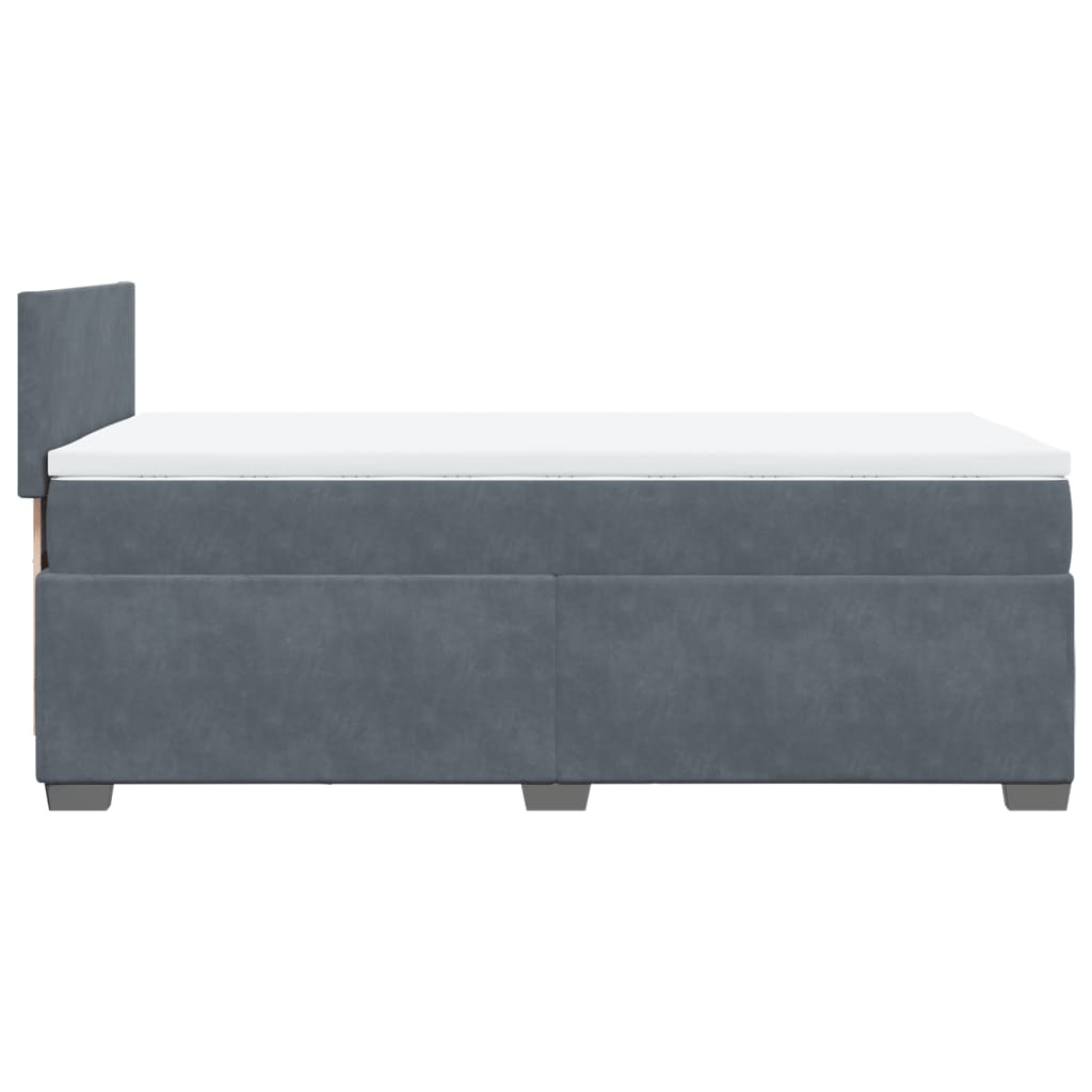 vidaXL Box Spring Bed with Mattress Dark Grey 90x190 cm Velvet