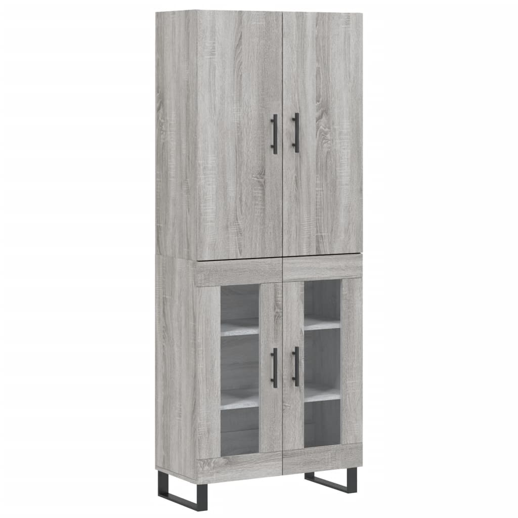 vidaXL Highboard Grey Sonoma 69.5x34x180 cm Engineered Wood