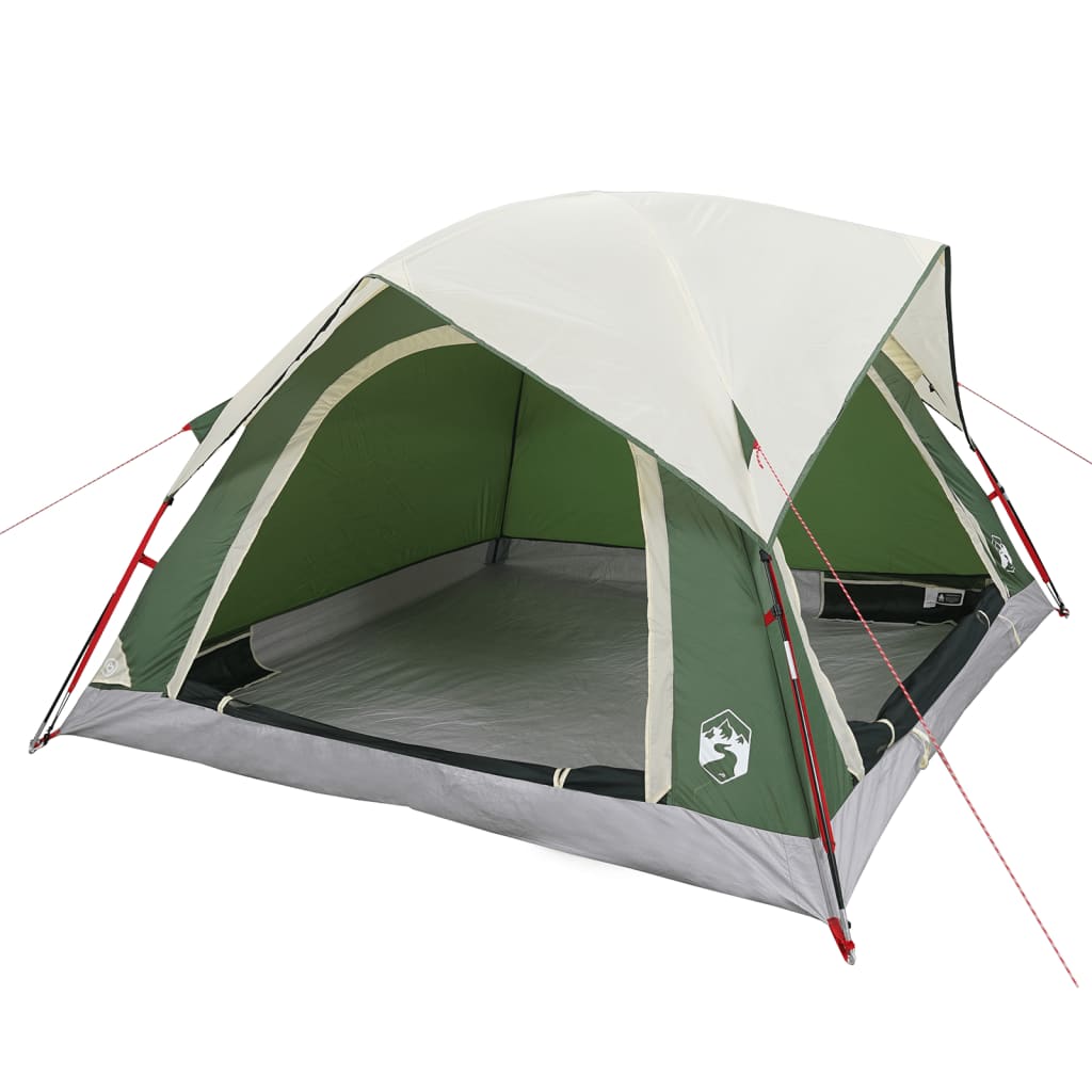 vidaXL Camping Tent Cabin 4-Person Green Waterproof