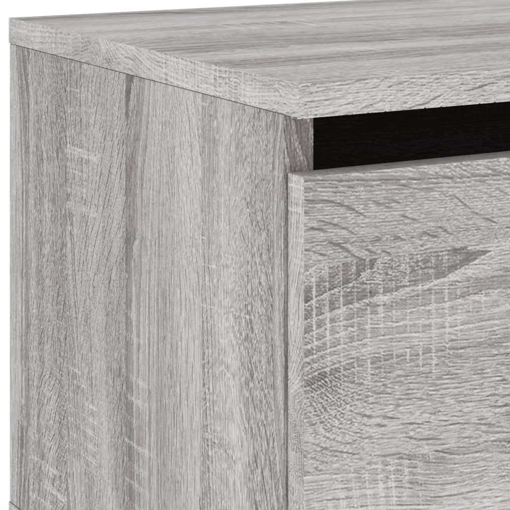 vidaXL Wall-mounted Bedside Cabinet with LED Lights Grey Sonoma