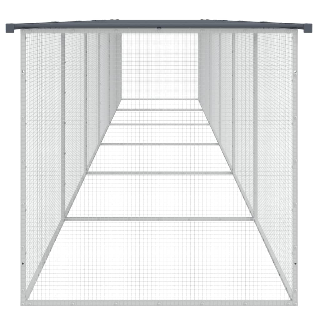 vidaXL Chicken Cage with Roof Anthracite 603x98x90 cm Galvanised Steel