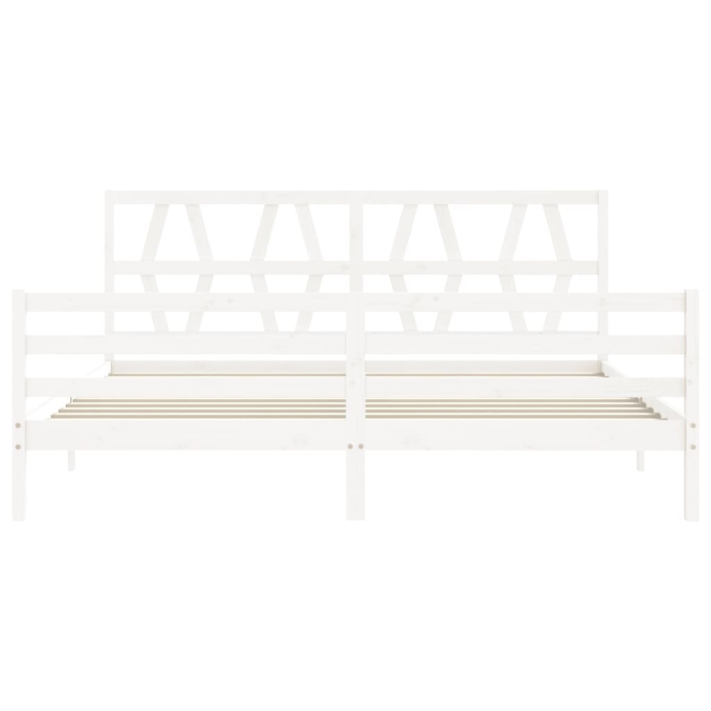 vidaXL Bed Frame without Mattress White 200x200 cm Solid Wood