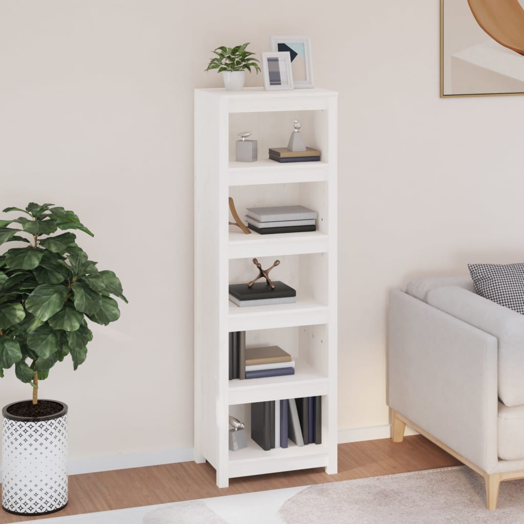 vidaXL Book Cabinet White 50x35x154 cm Solid Wood Pine