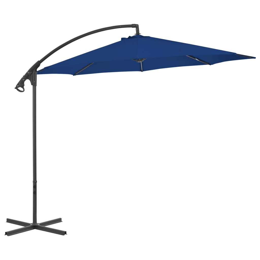 vidaXL Cantilever Garden Parasol with Steel Pole 300 cm Azure Blue