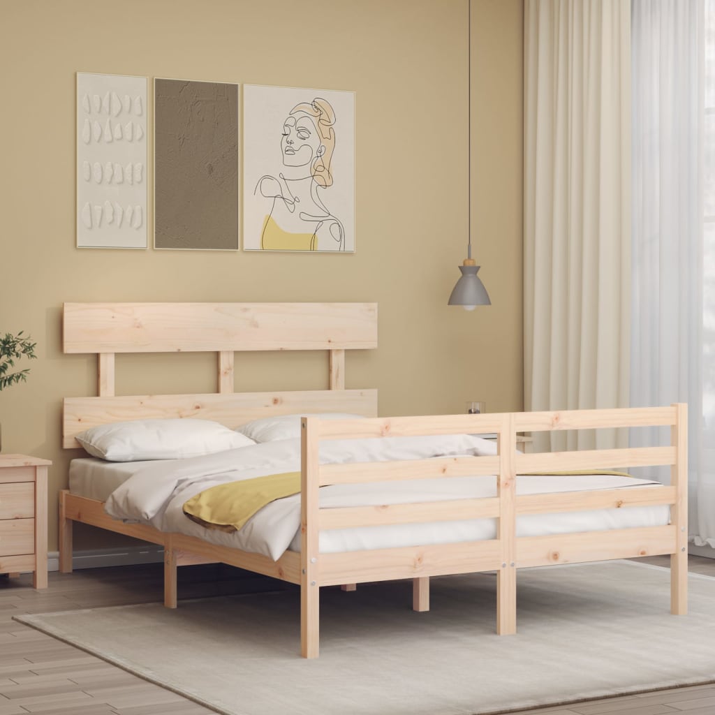 vidaXL Bed Frame without Mattress 140x190 cm Solid Wood