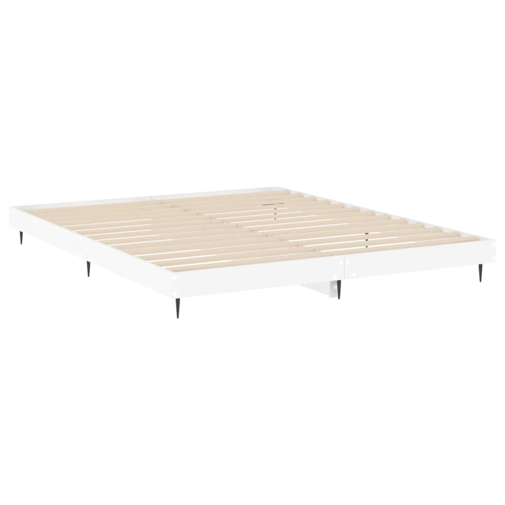 vidaXL Bed Frame without Mattress White 160x200 cm Engineered Wood