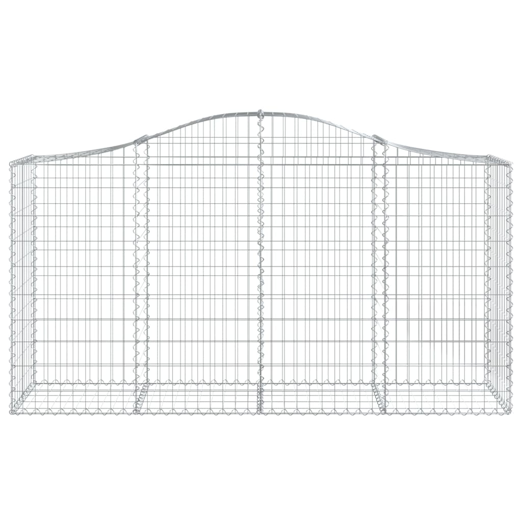 vidaXL Arched Gabion Baskets 2 pcs 200x50x100/120 cm Galvanised Iron