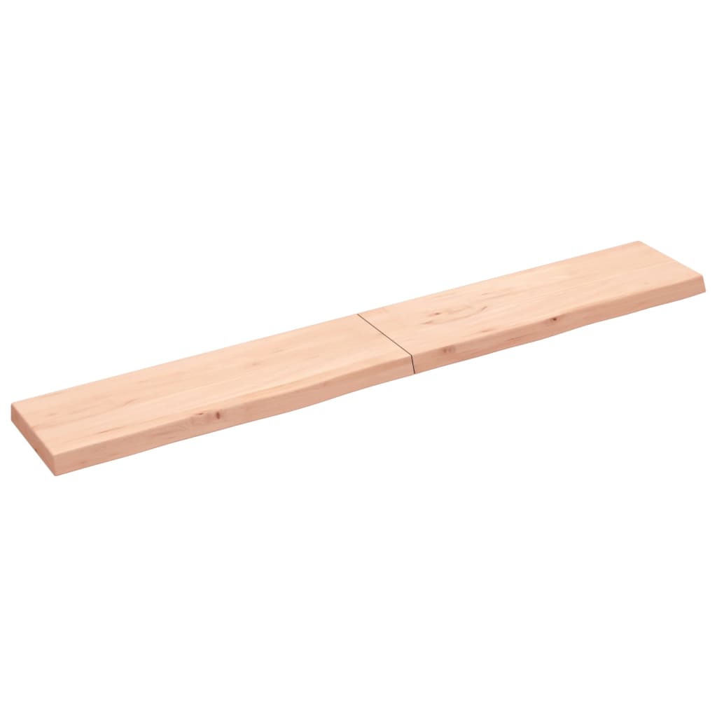 vidaXL Wall Shelf 200x30x(2-6) cm Untreated Solid Wood Oak