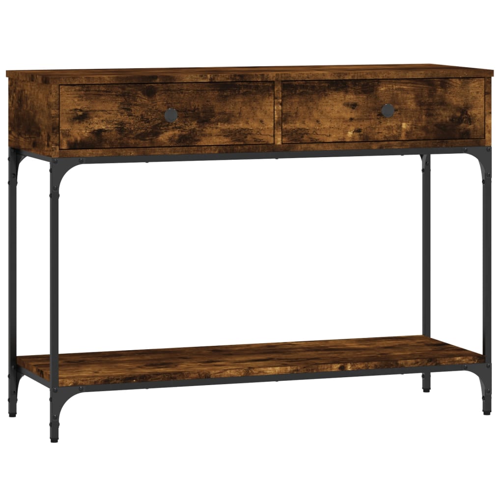 vidaXL Console Table Smoked Oak 100x34.5x75 cm Engineered Wood