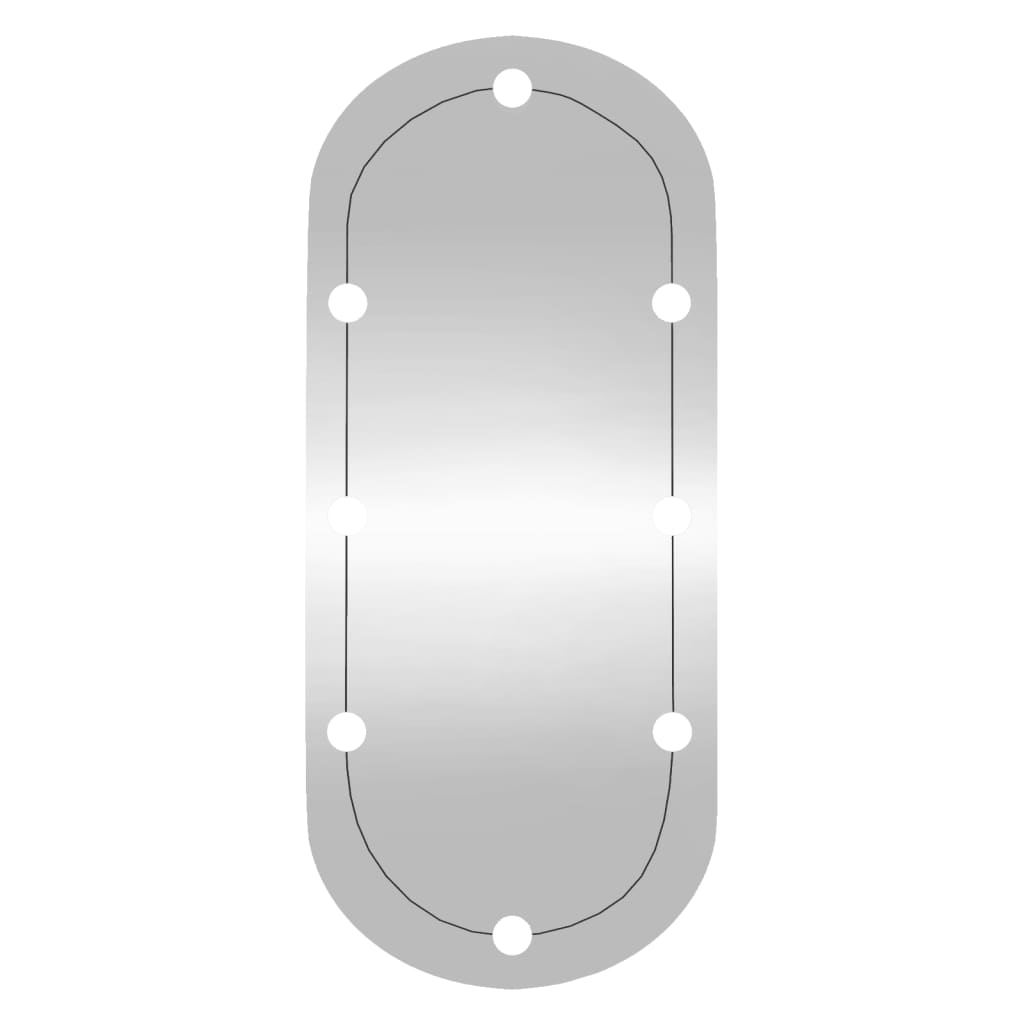 vidaXL Wall Mirror with LED Lights 45x100 cm Glass Oval