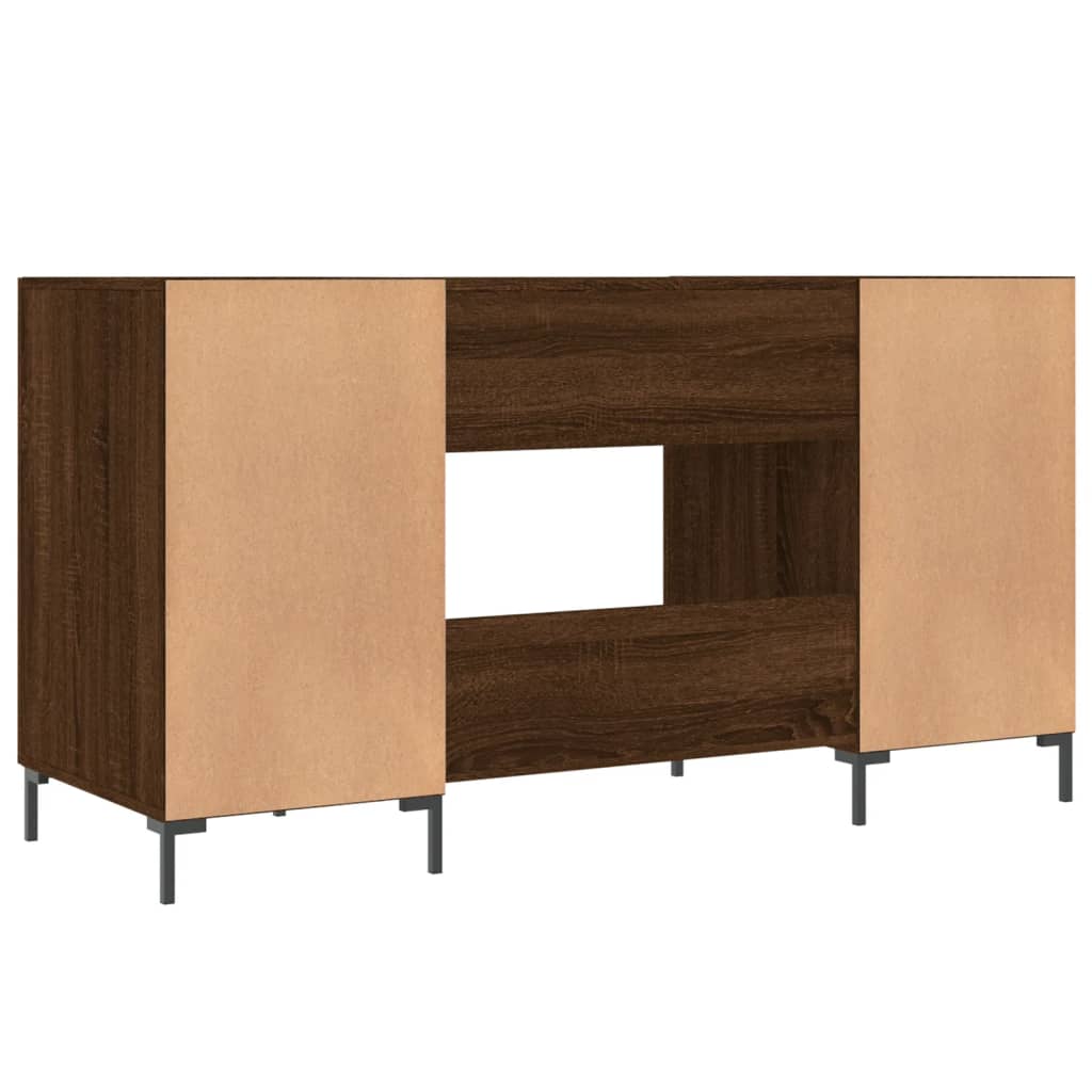 vidaXL Desk Brown Oak 140x50x75 cm Engineered Wood