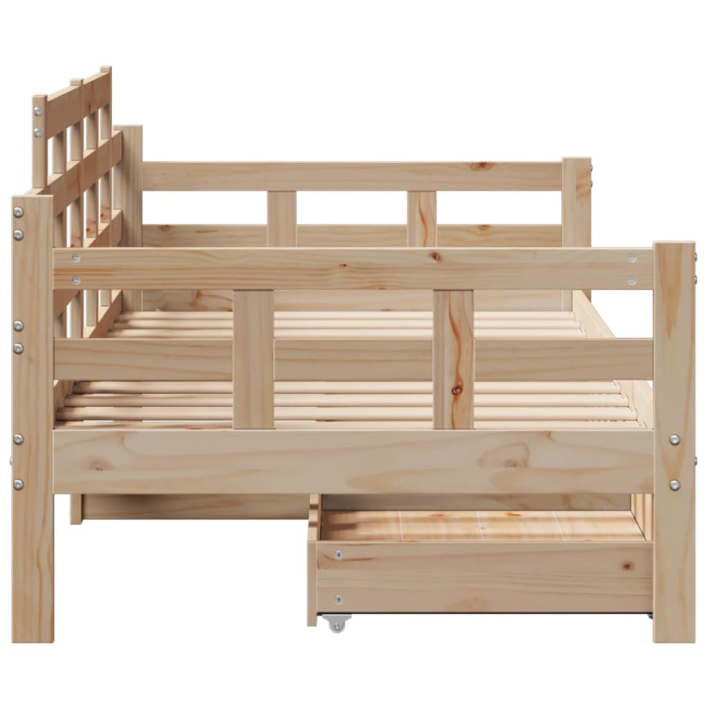 vidaXL Daybed with Drawers without Mattress 80x200 cm Solid Wood